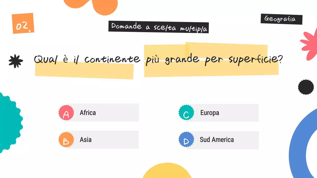 Annuncio di quiz colorati e di tendenza