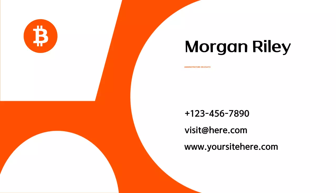 biglietto da visita moderno arancione