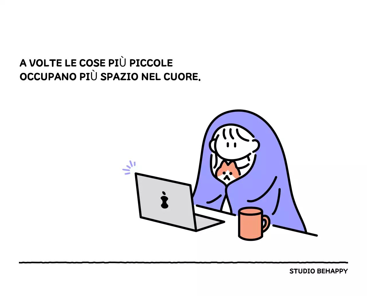 Calendario illustrato con un grazioso stile di linee