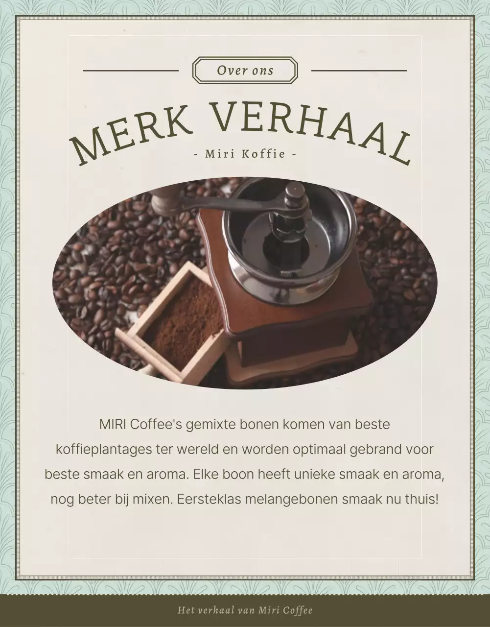 Promoot de verkoop van vintage koffiebonen in lichtblauw en bruin