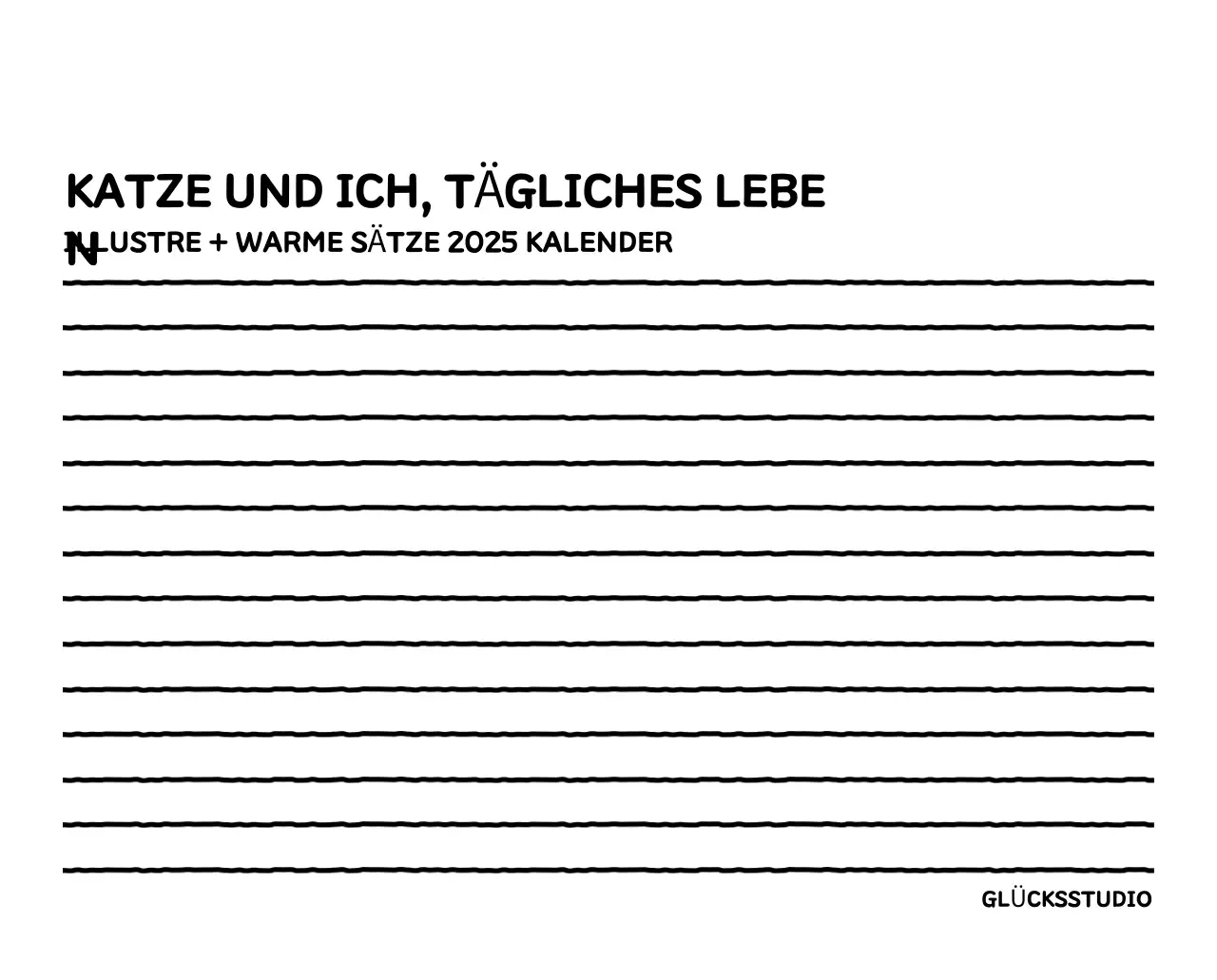 Illustrierter Kalender mit schönem Linienstil