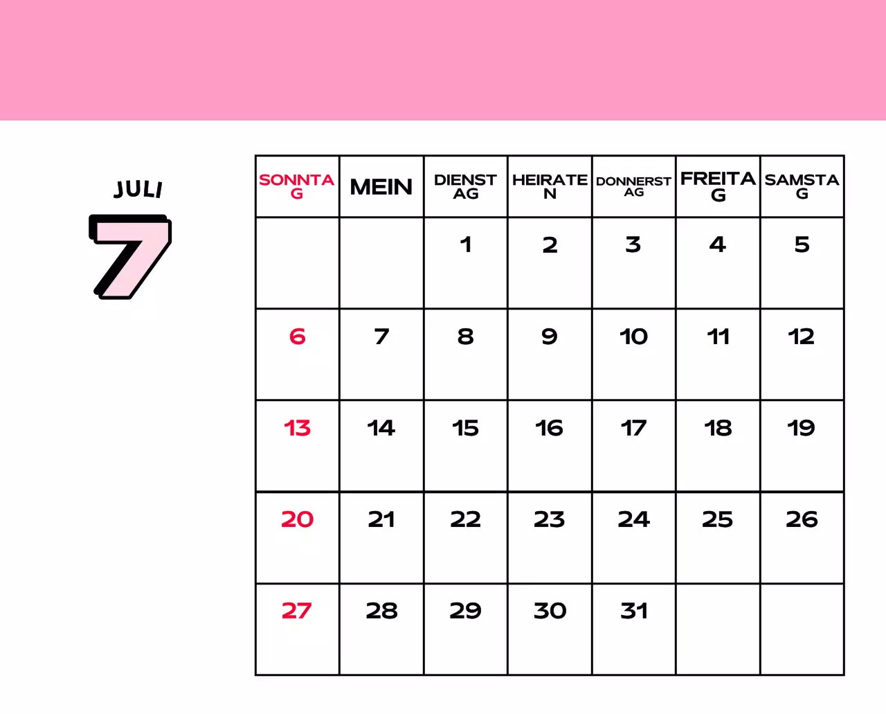 Bunte Kalender mit einer Vielzahl von Retro-Illustrationen