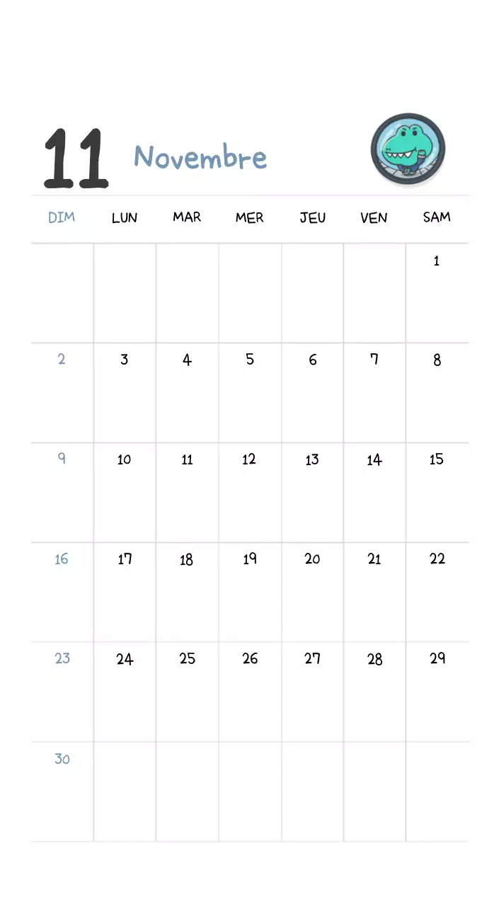 Un calendrier avec un concept d'illustration Ago mignon