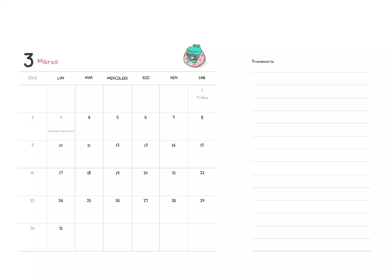 Un calendario con un simpatico concetto di illustrazione di Ago