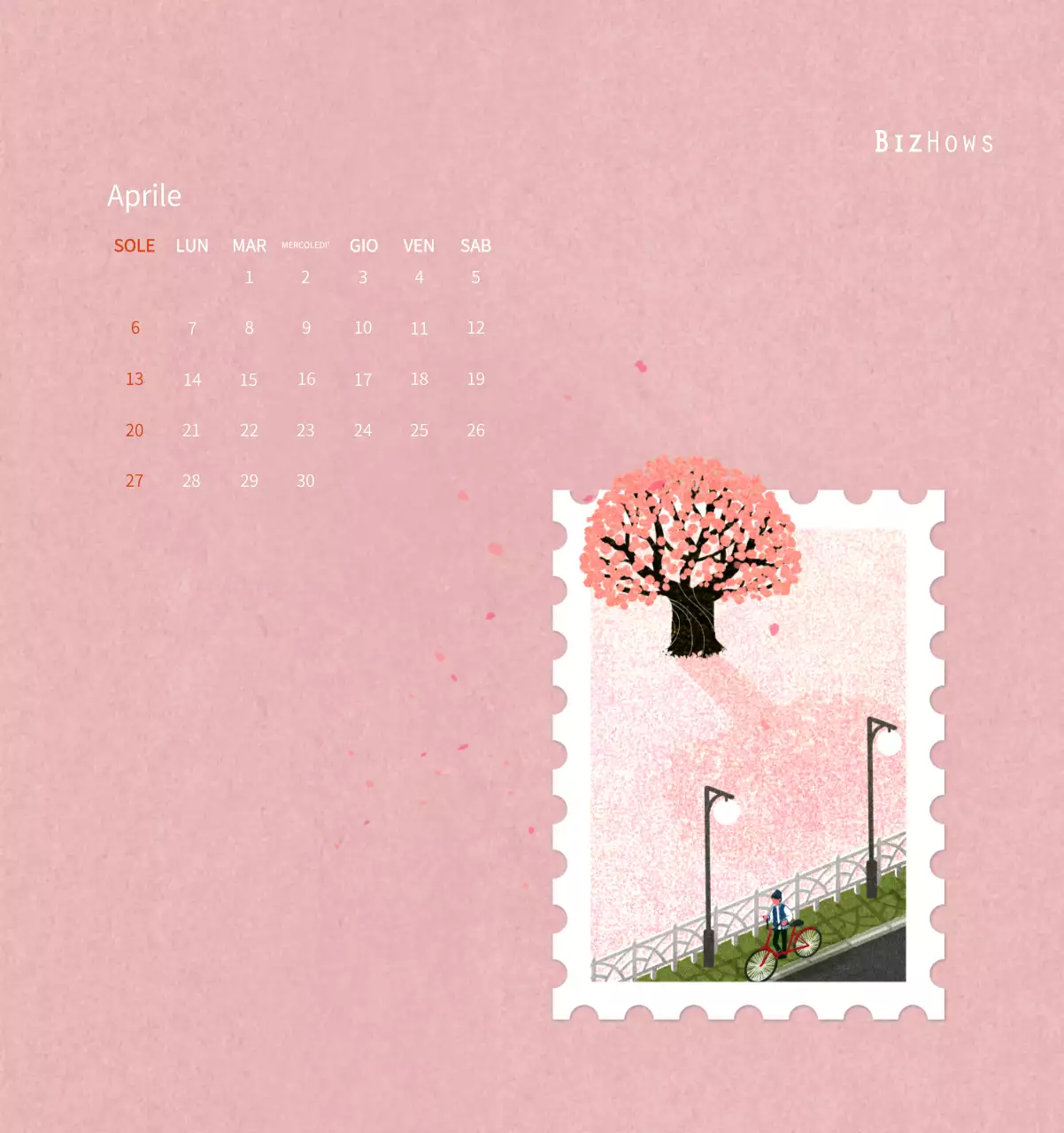 Calendario di Capodanno con una calda illustrazione