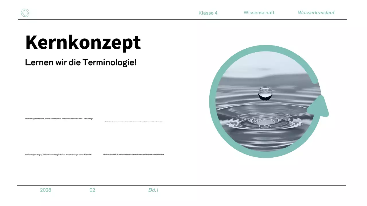 Minimalistisches blaues Unterrichtsmaterial für die 4. Klasse