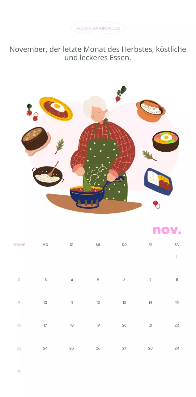 Geschäftskalender mit niedlichen Illustrationen