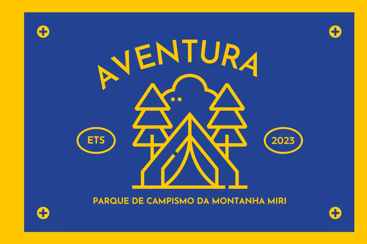 Desenhar um parque de campismo com ícones ilustrados