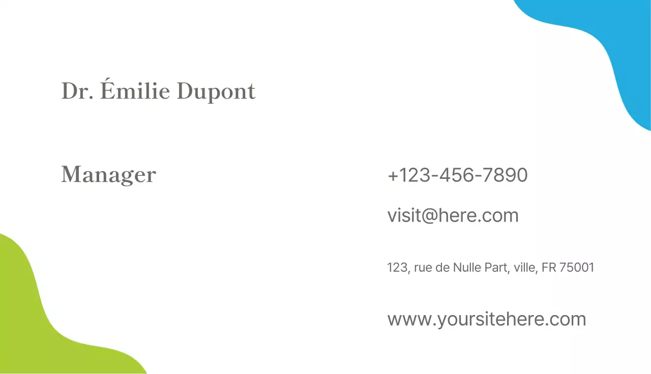 carte de visite minimaliste blanche