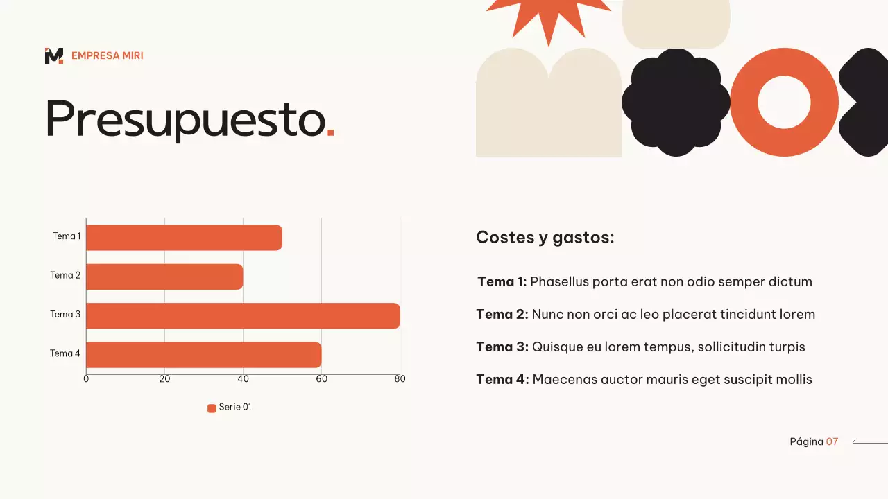 Naranja beige moderno plan de marketing geométrico