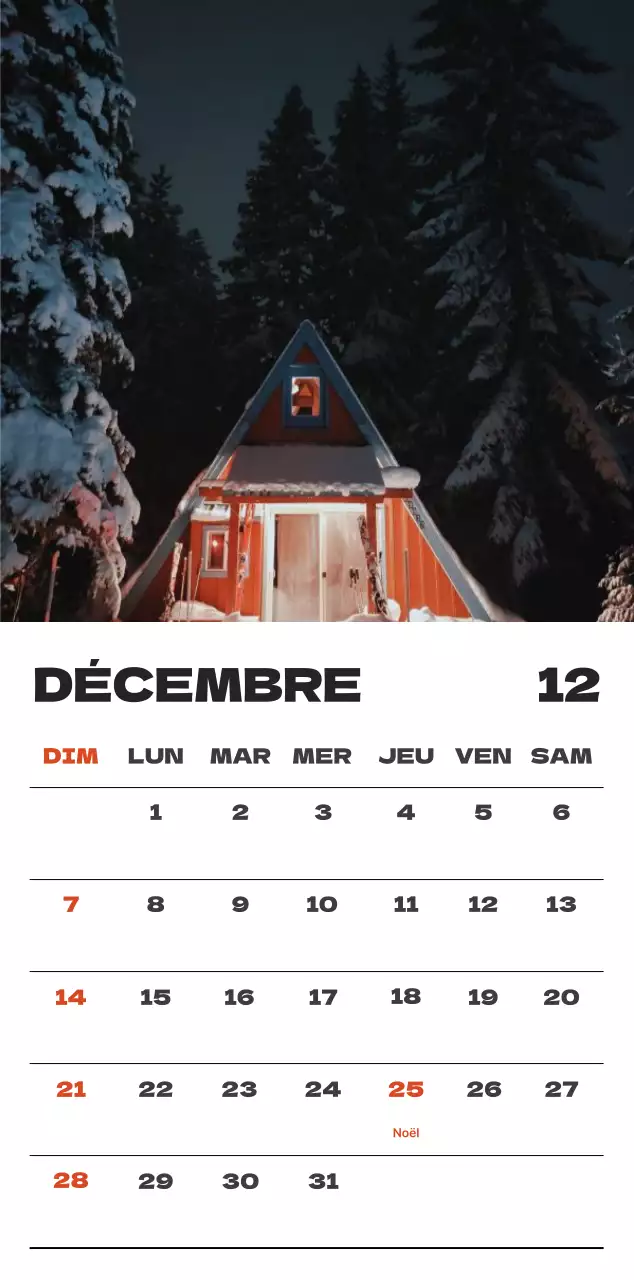 Calendrier de nettoyage des photos du ciel