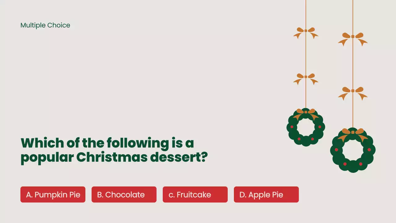 Green Traditional Christmas Quiz Presentation