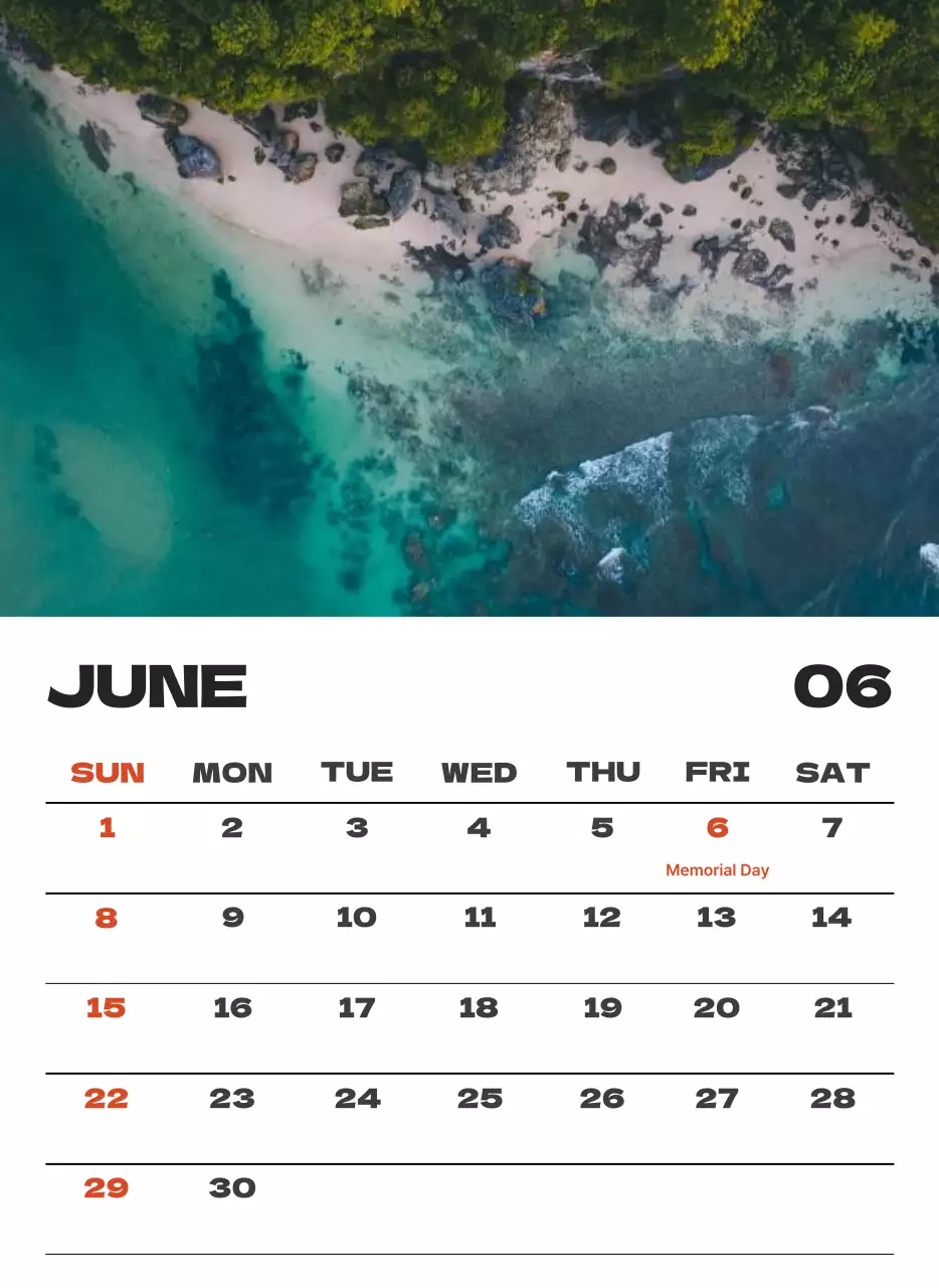 Kalender bersih foto langit
