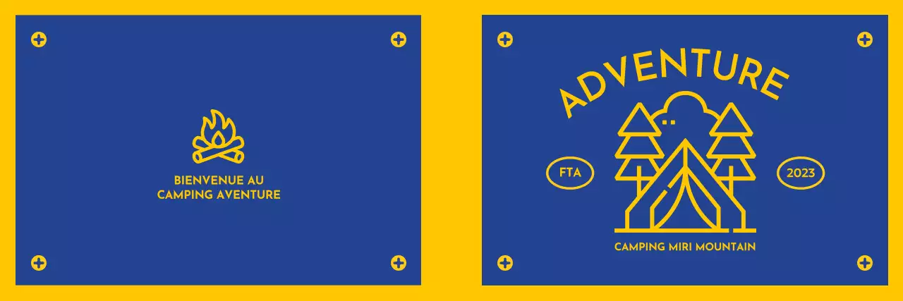 Conception d'un camping avec des icônes illustrées