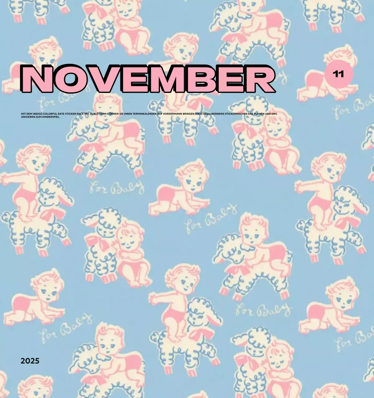 Bunte Kalender mit einer Vielzahl von Retro-Illustrationen