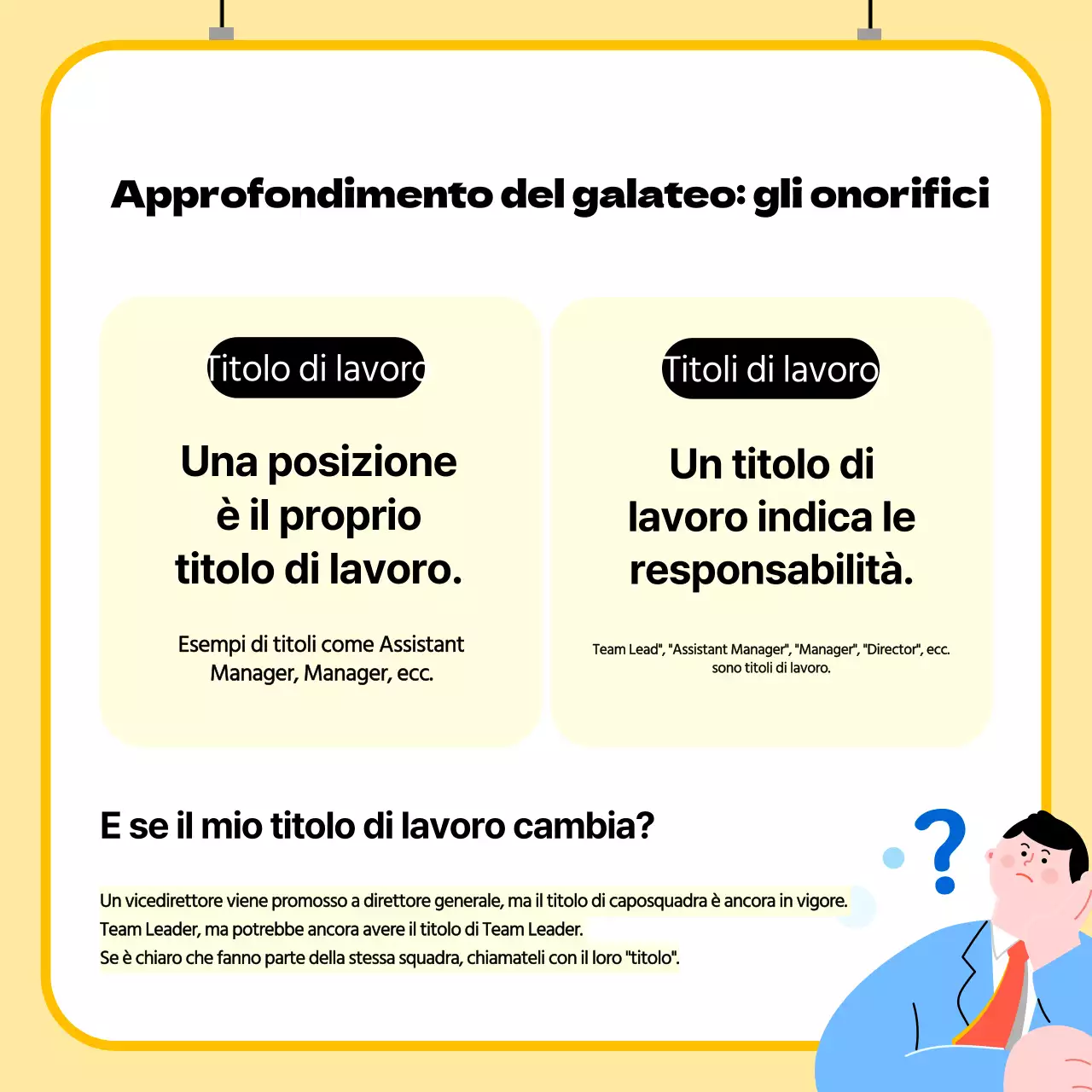 Risorse gialle per la formazione sul posto di lavoro