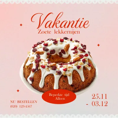 roze elegante vakantie bakkerij promotie