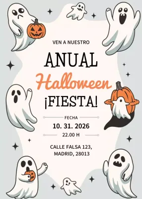 Invitación de Halloween retro naranja