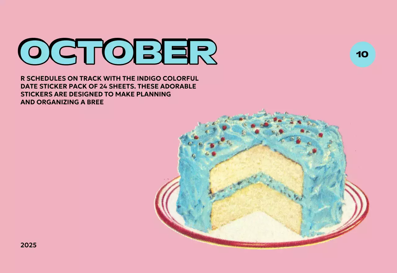 様々なレトロなイラストが描かれたカラフルなカレンダーカレンダー