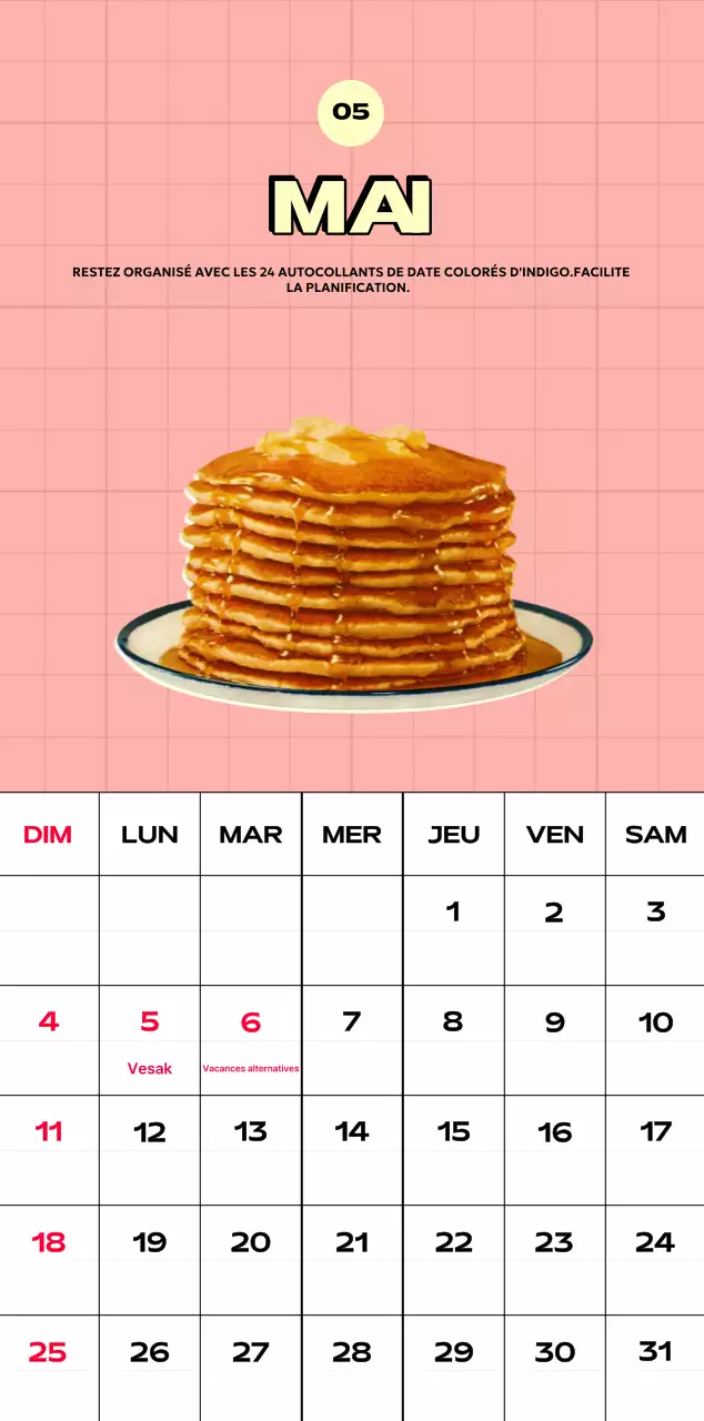 Calendriers colorés avec une variété d'illustrations rétro