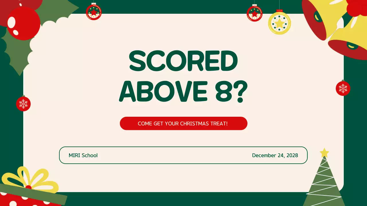 Green Festive Christmas Quiz Announcement Presentation