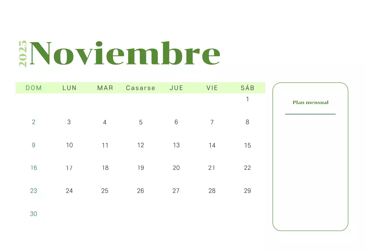 Calendario con ilustraciones juveniles sobre fondo amarillo verdoso