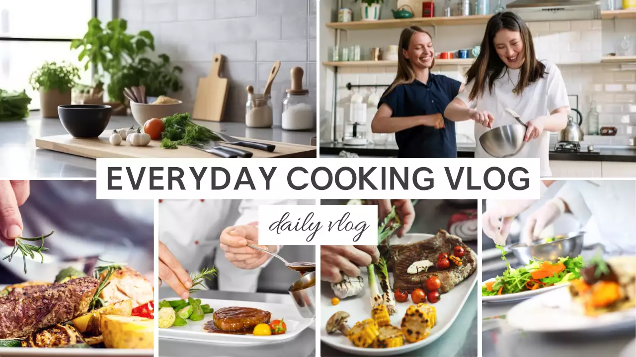 Green Modern Cooking Vlog YouTube Thumbnail