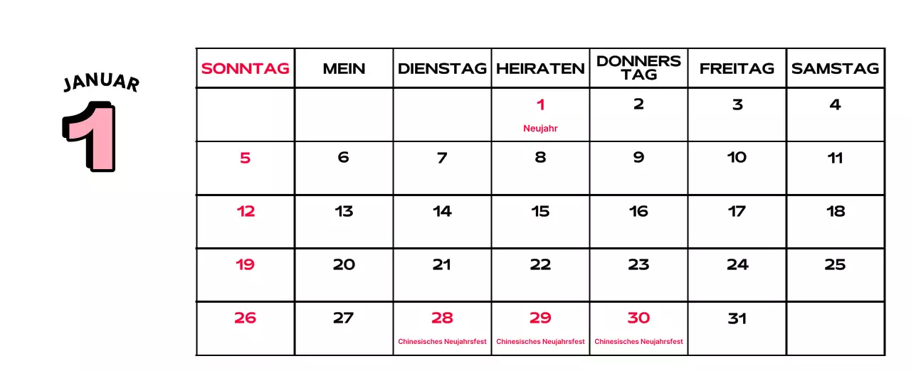 Bunte Kalender mit einer Vielzahl von Retro-Illustrationen