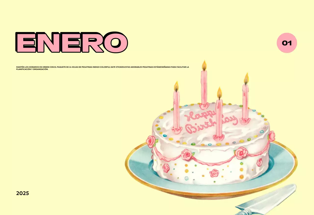 Coloridos calendarios con diversas ilustraciones retro