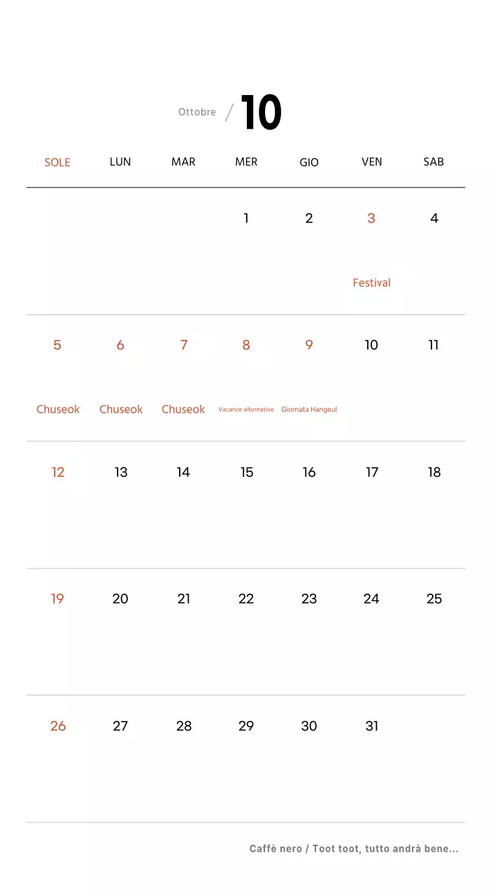 Semplice calendario da tavolo con foto di caffè per bar nei toni del bianco