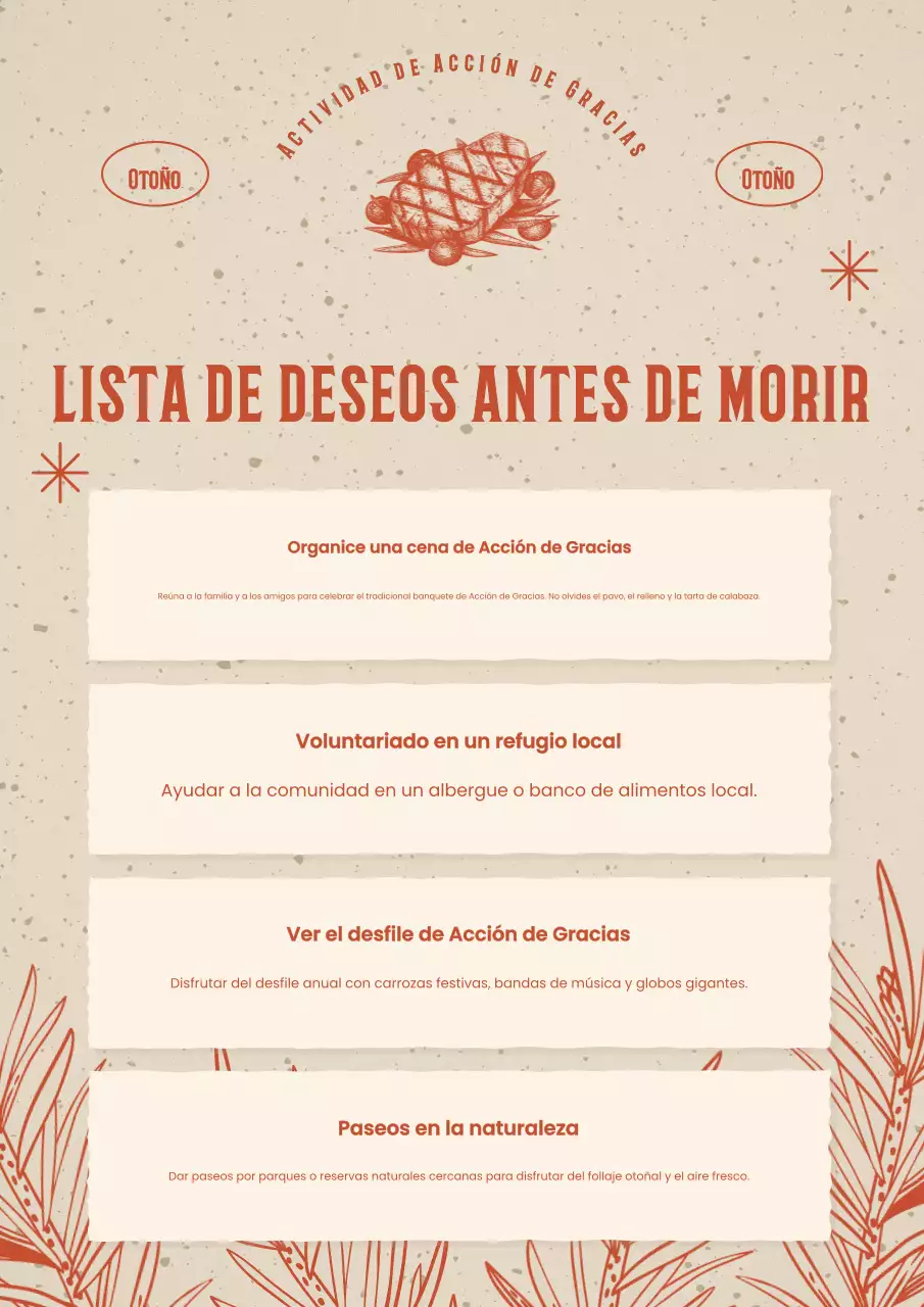 beige vintage Guía de Acción de Gracias