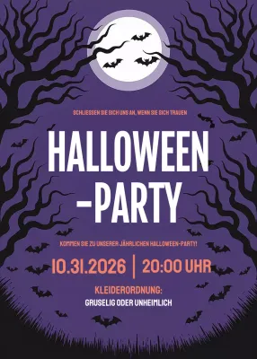 Lila Gothic Halloween-Einladung