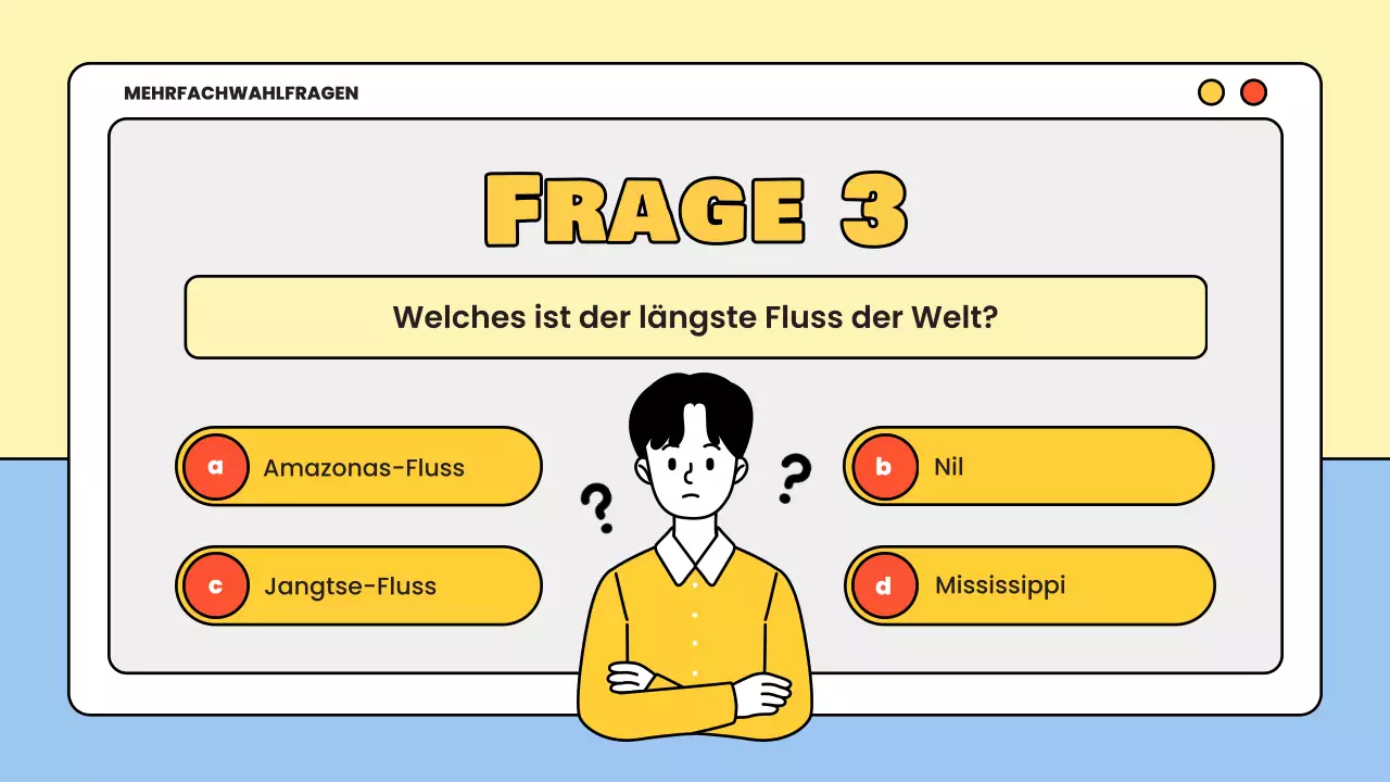 gelbes Minimal-Quiz-Lernmaterial