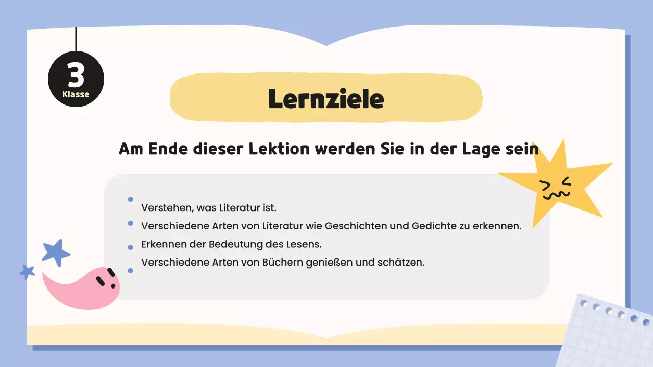 blaue skurrile Literaturklasse