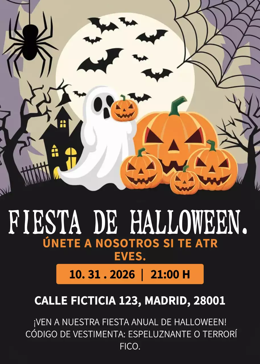 Invitación de Halloween S1pooky negra