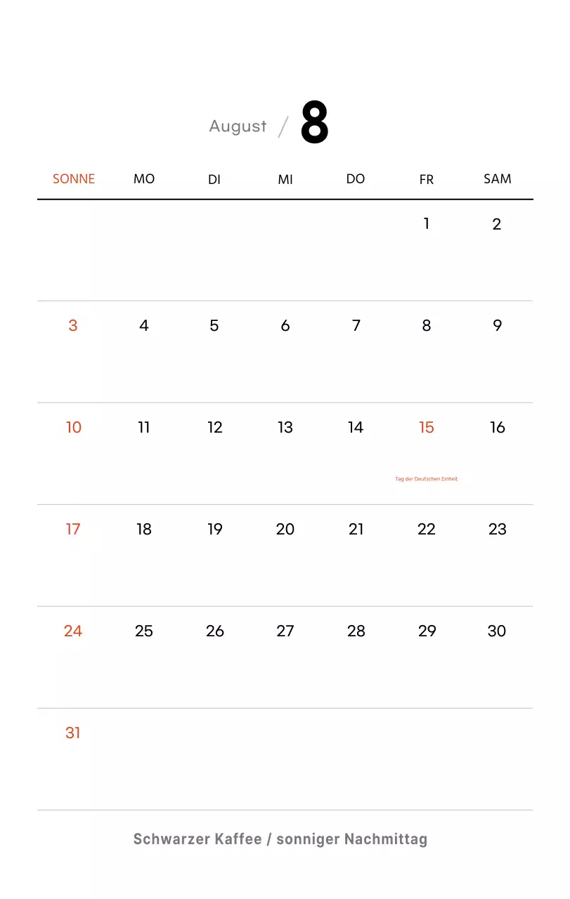 Einfacher Kaffee-Foto-Tischkalender für Cafés in Weißtönen