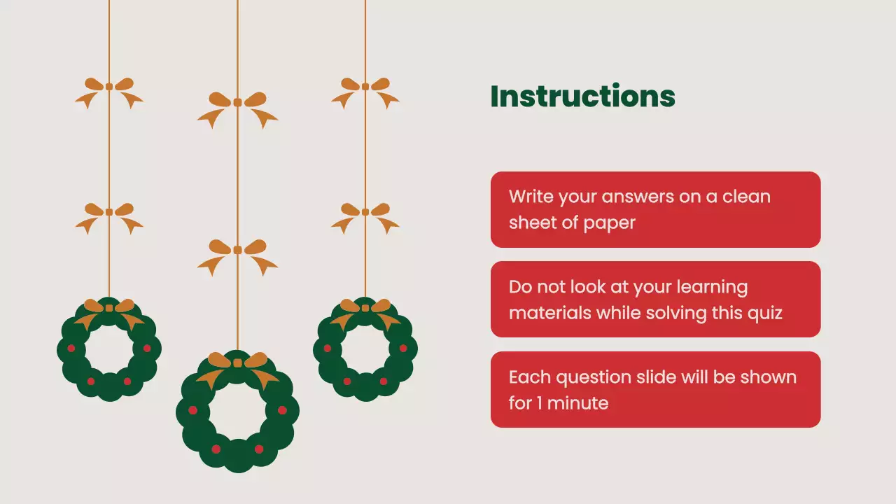 Green Traditional Christmas Quiz Presentation