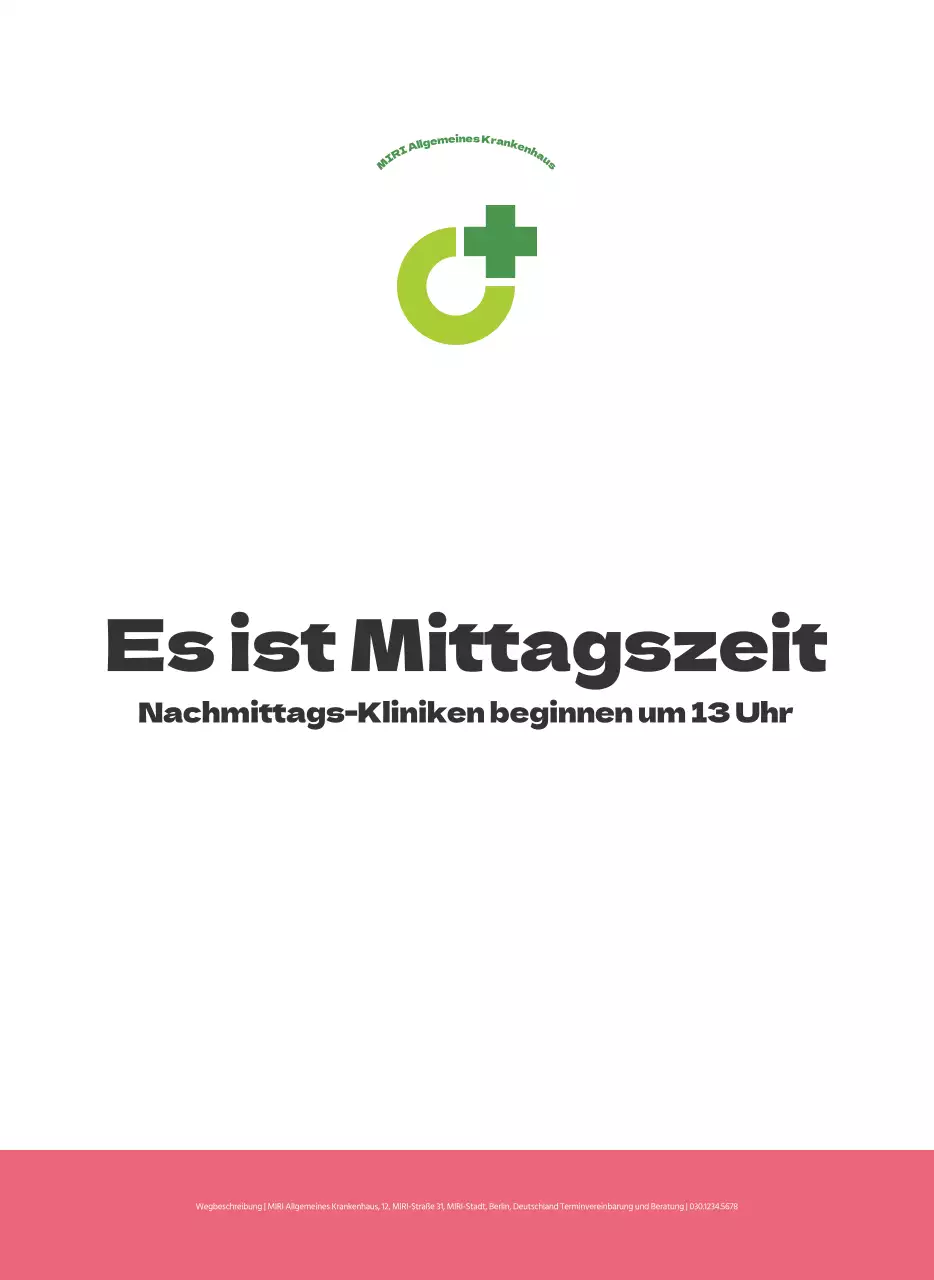 Ein festliches Krankenhaus mit Illustrationen zum Thema Gesundheit und Familie und farbenfrohen Akzenten