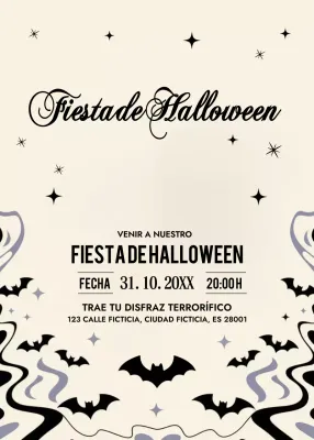 beige vintage invitación de Halloween