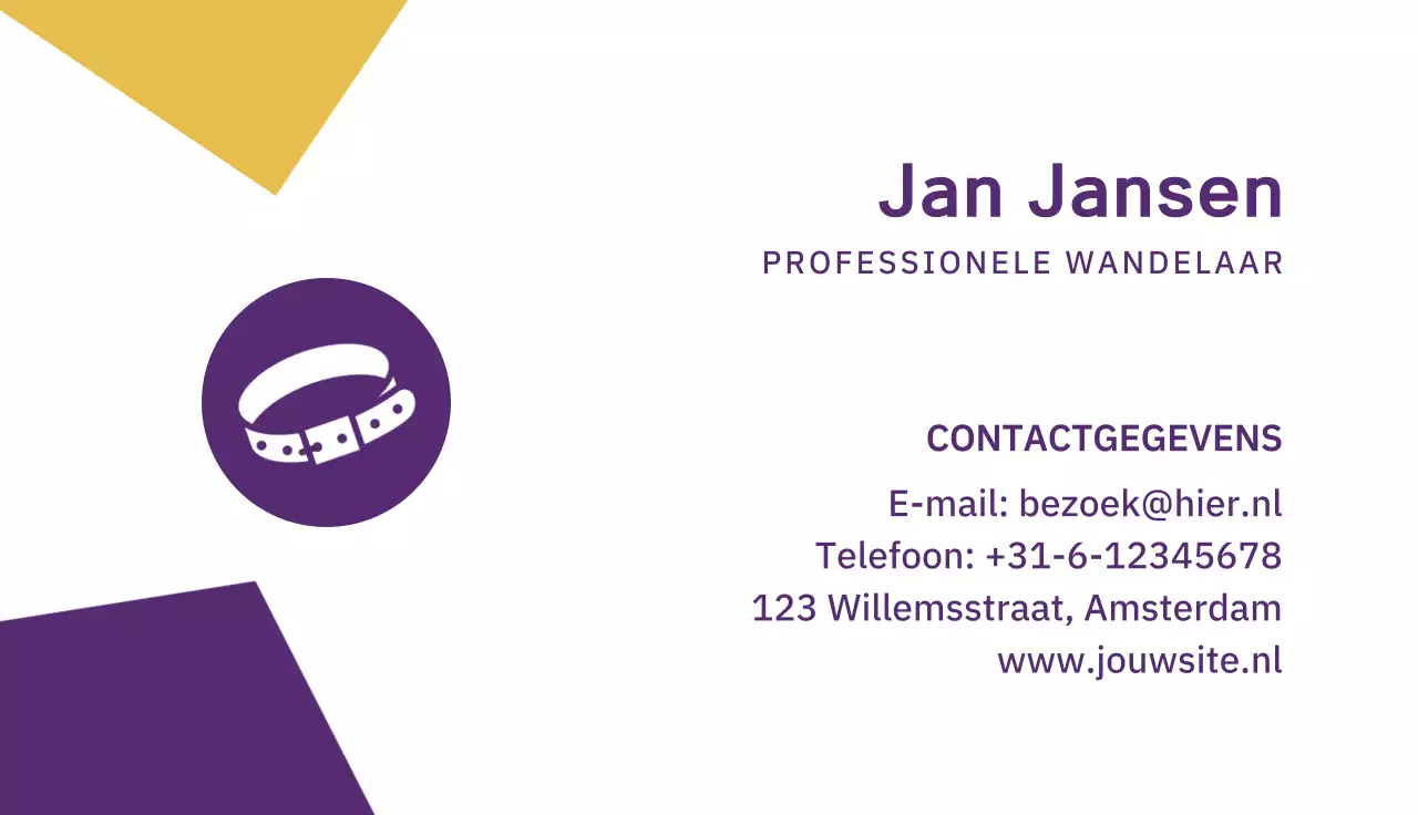 paars modern visitekaartje