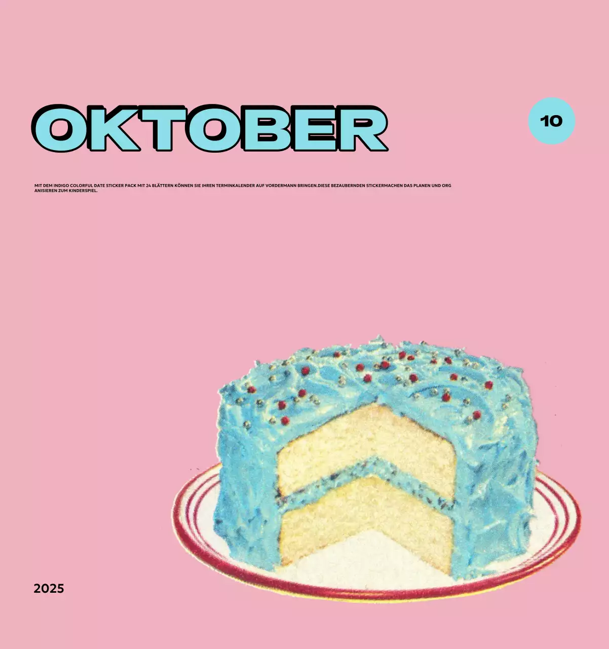 Bunte Kalender mit einer Vielzahl von Retro-Illustrationen