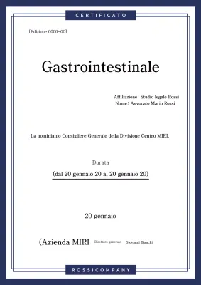 Targa di messa in servizio predefinita blu navy