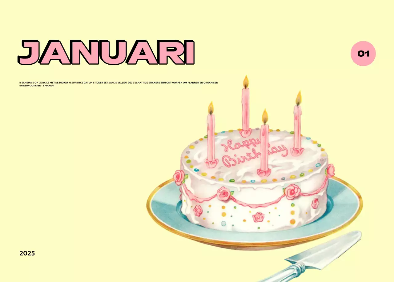 Kleurrijke kalenders met verschillende retro-illustraties