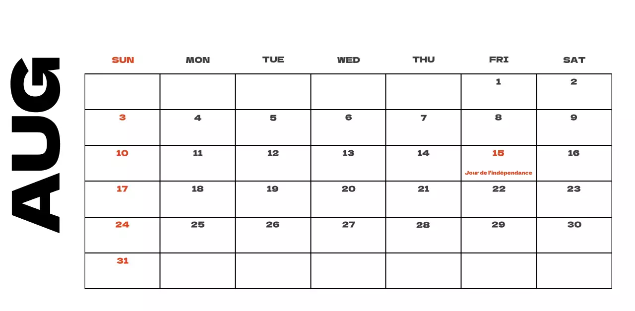 Calendrier de nettoyage des photos du ciel