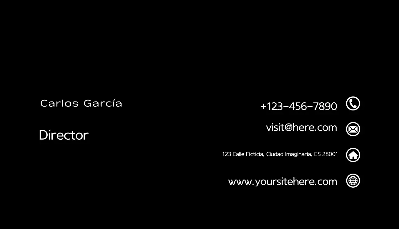 tarjeta de visita minimalista negra