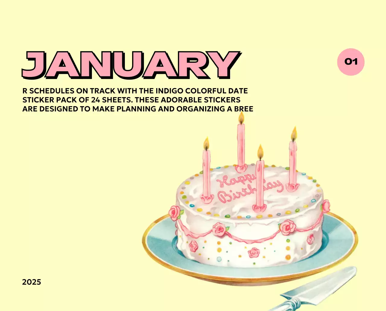 様々なレトロなイラストが描かれたカラフルなカレンダーカレンダー