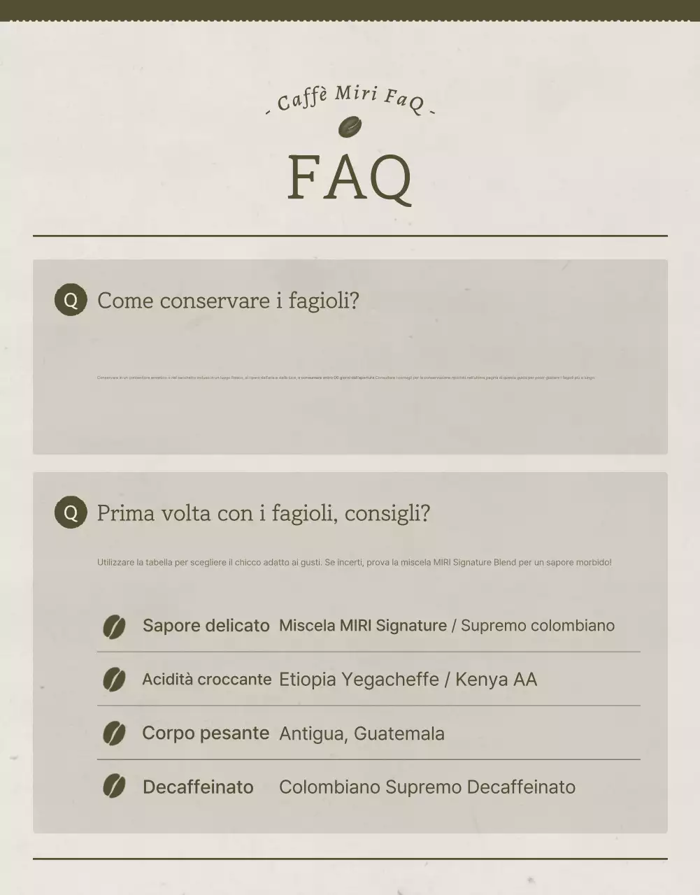 Promuovere la vendita di chicchi di caffè vintage in azzurro e marrone