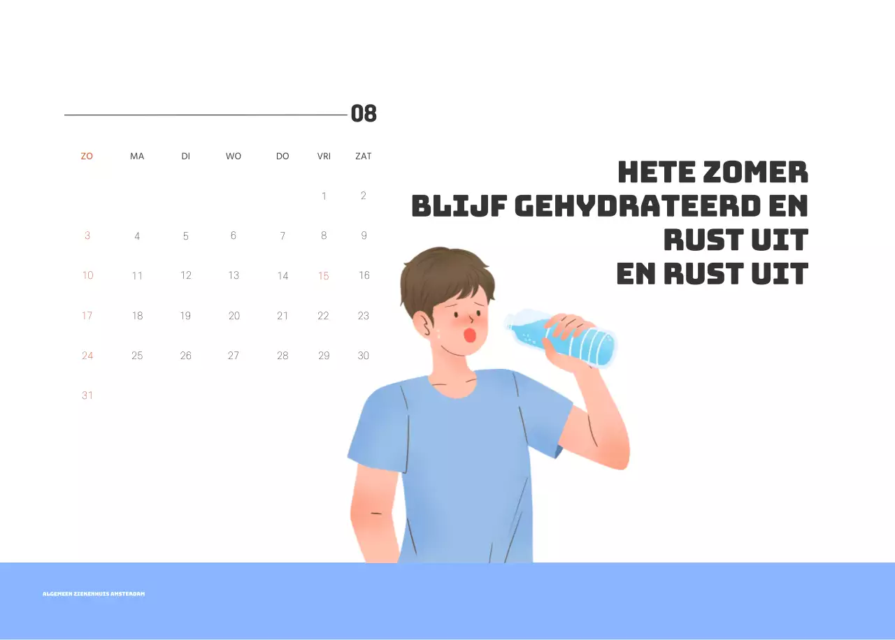 Een feestelijk ziekenhuis met illustraties met gezondheids- en gezinsthema's en kleurrijke accenten