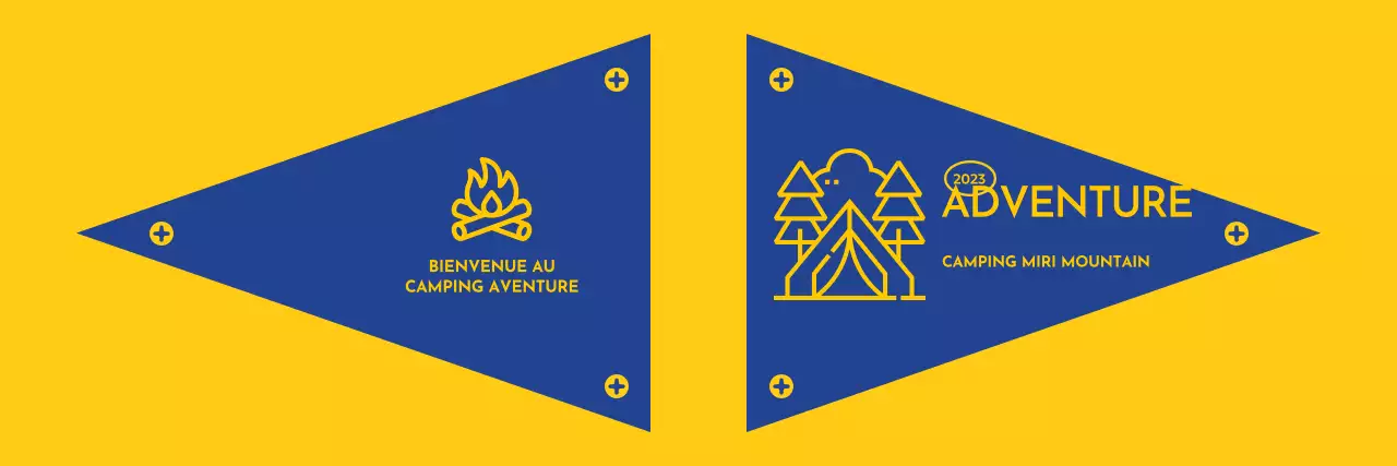 Conception d'un camping avec des icônes illustrées