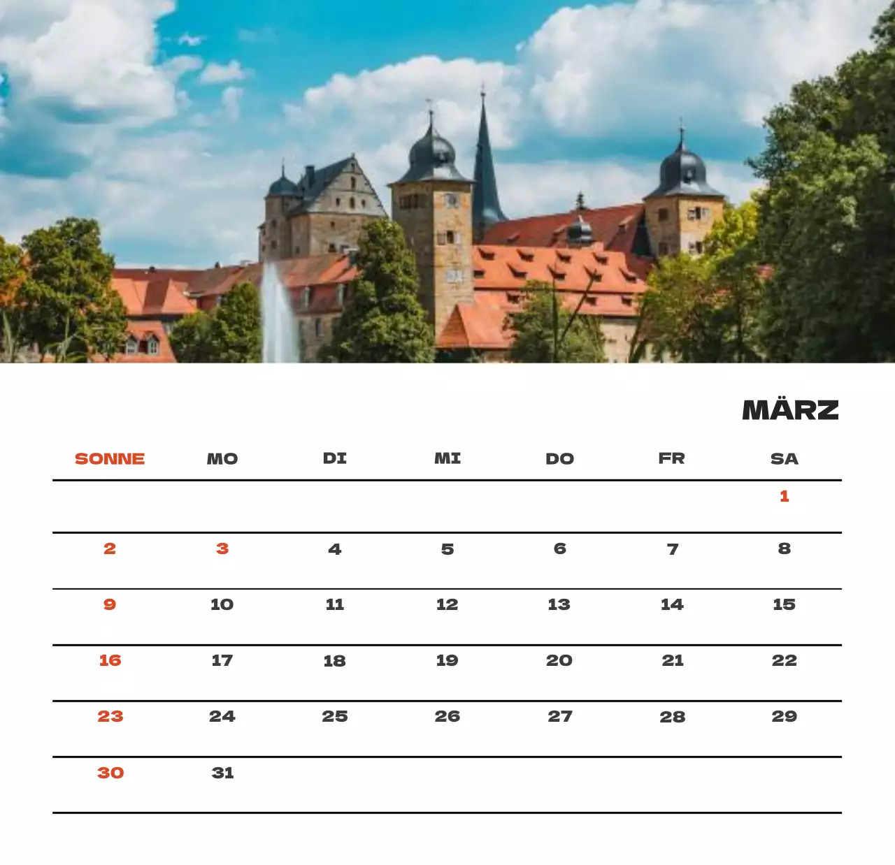 Himmel Foto sauber Kalender
